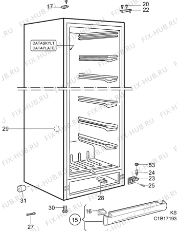 Взрыв-схема холодильника Elektro Helios FG2909 - Схема узла C10 Cabinet